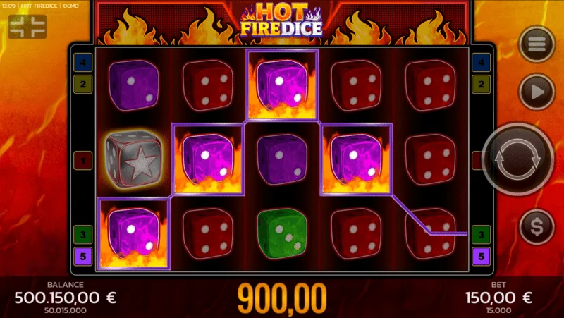 Hot Fire Dice - gioco base e simbolo espandibile Fire Blaze